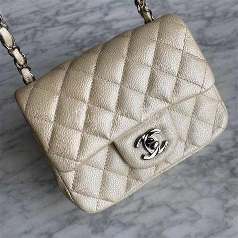 chanel square mini caviar silver|Flap Bags .